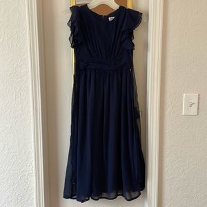 Girls chiffon navy dress